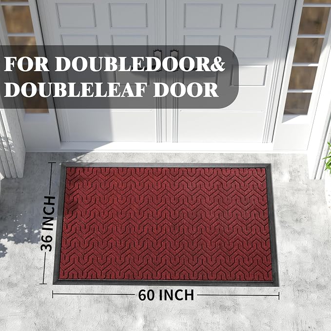Yimobra Extra Large Door Mat Outside Entrance 60x36, Waterproof Heavy Duty - Image 2