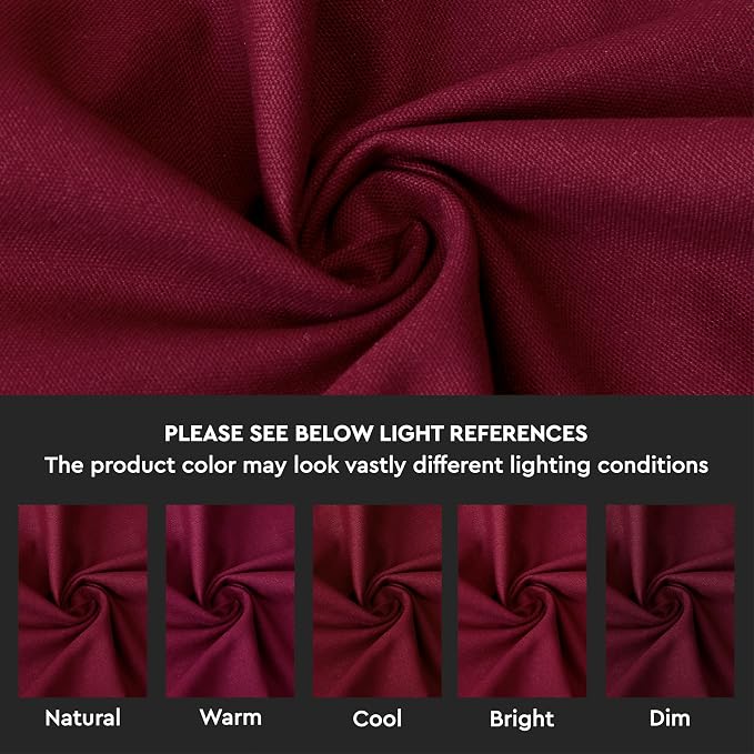 Encasa XO Table Runner 13"x104" Long | Cotton Canvas Fabric | Rich Maroon Solid - Image 3