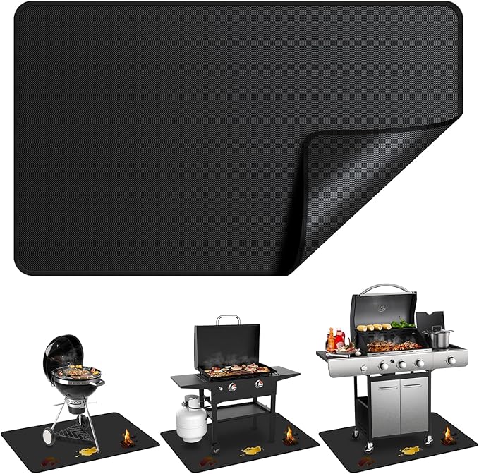 Grill Pads Floor Mat, 75 x 40 Inch Fireproof Fiberglass Under Grill Protector