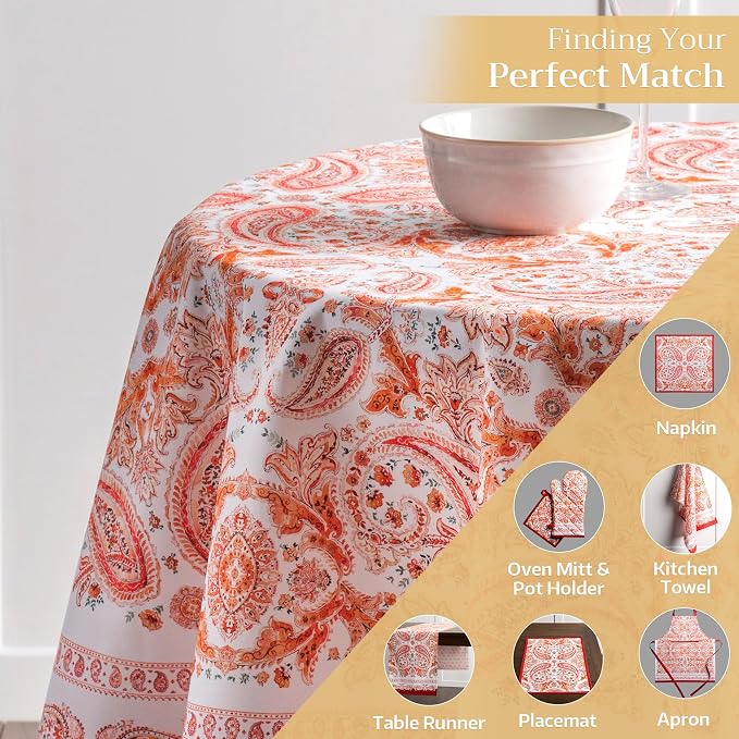 Maison d' Hermine Table Cloth Round Table 100% Cotton 69 Inches Fall Tablecloth - Image 5