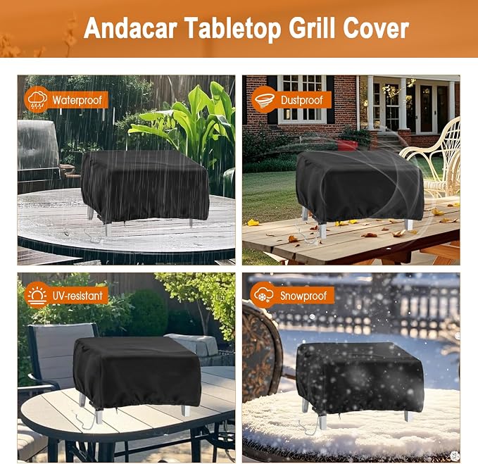 Outdoor Grill Cover for Lifemaster Portable Gas Grill 2 Burners, Waterproof - Image 5