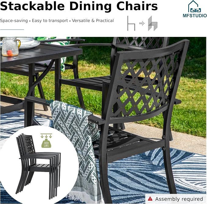 MFSTUDIO Patio Dining Set for 8, Outdoor Dining Set - Image 3