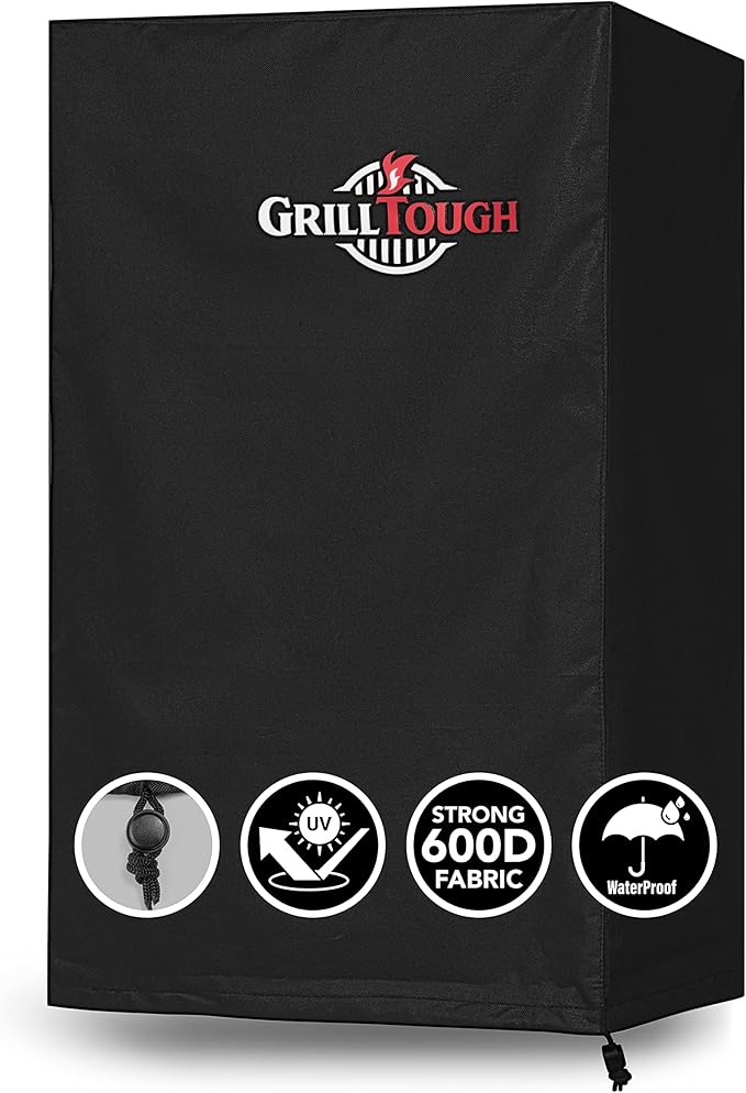 Heavy Duty Smoker Cover, 30 Inch – Waterproof, Weather Resistant, UV & Fade by GrillTough