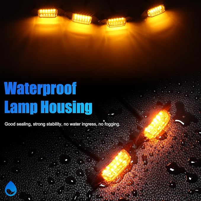 4PCS LED Amber Grill Lights，Grille Lights - Image 5