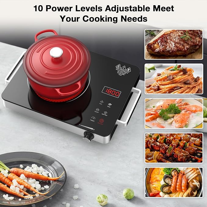 Portable Electric Cooktop 110V, 1800W Electric Stove Infrared Hot Plate - Image 7