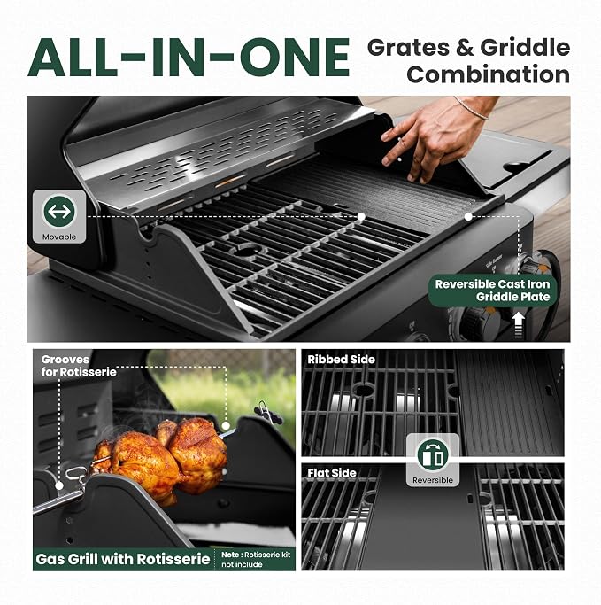 2 in 1 Propane Gas BBQ Grill - Image 2