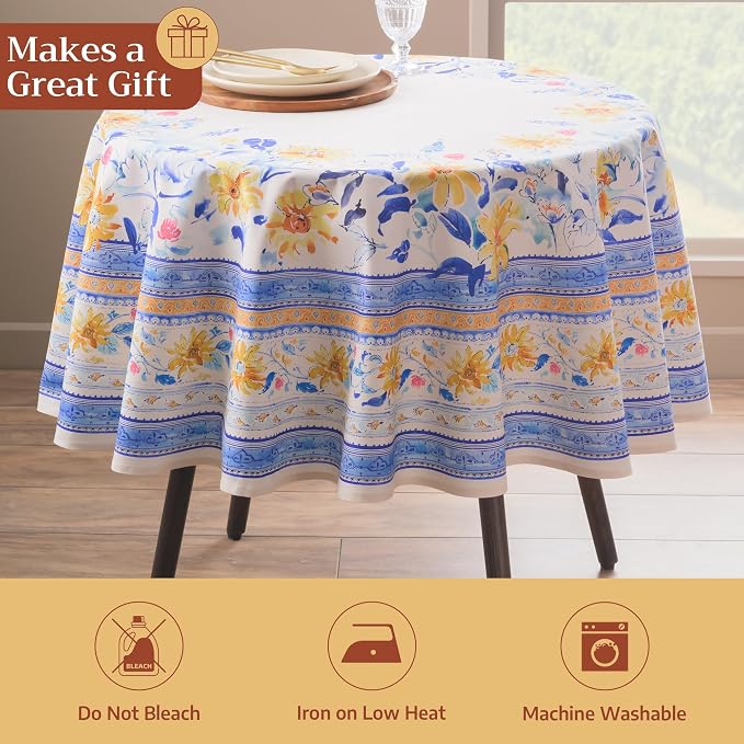 Maison d'Hermine Table Cloth Round Table 100% Cotton Tablecloth - Image 5