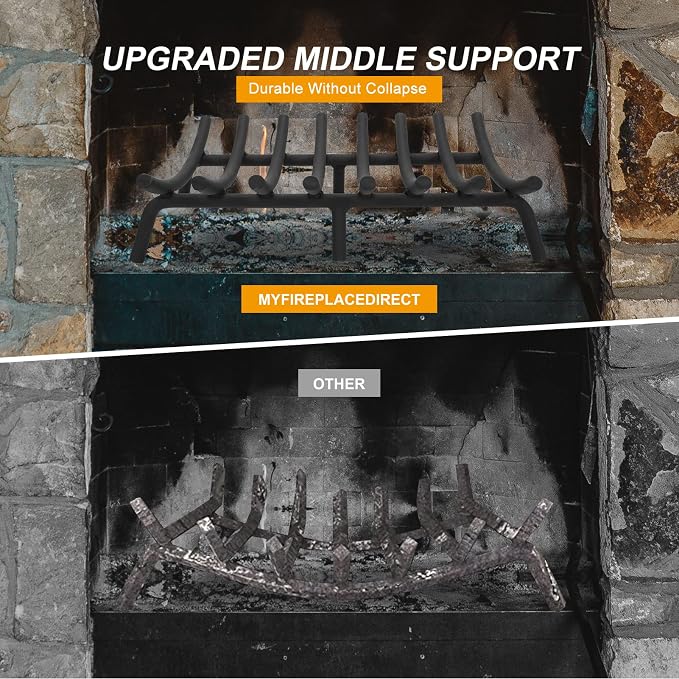 Fire Pit Grate - Fireplace Grate 20 Inch Heavy Duty Firewood Stove Log Holder - Image 2
