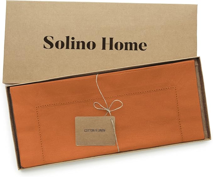 Solino Home Cotton Linen Pumpkin Table Runner 120 Inches Long - Image 5