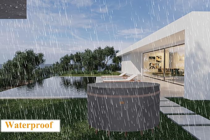 Fire Pit Cover 600D Heavy Duty Waterproof Fabric - Image 4