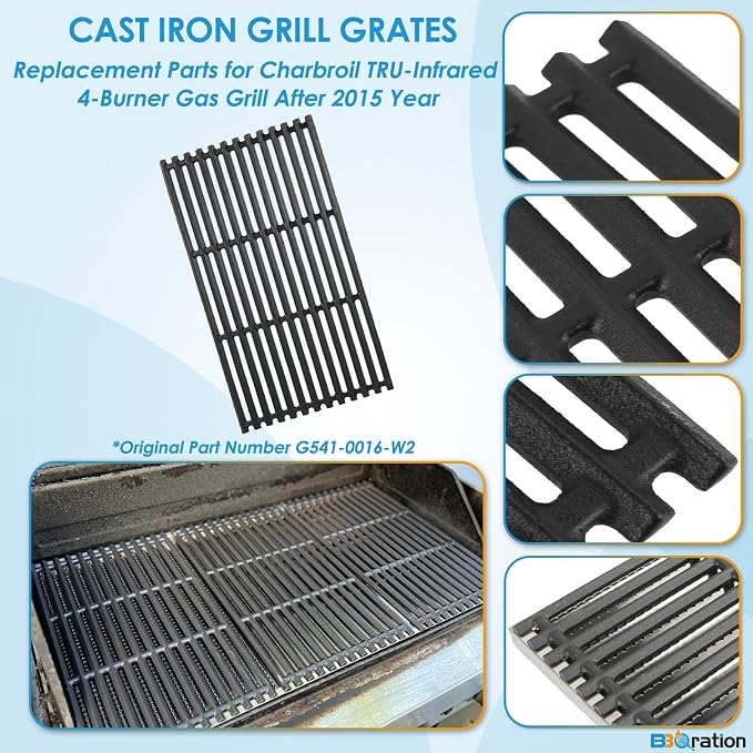 17" Grill Grates and Emitter for Charbroil TRU Infrared 4-Burner 463255020 - Image 4