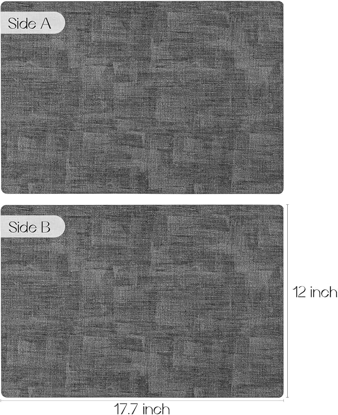 Romanstile Reversible Vinyl Placemats Set of 4, Faux Leather 100% Waterproof - Image 2