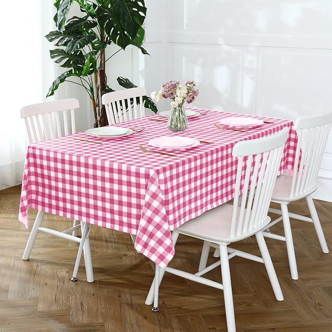 Romanstile Square Vinyl Tablecloth, 100% Waterproof Buffalo Gingham Plastic - Image 2