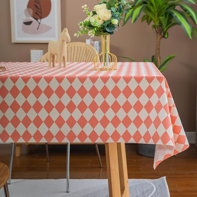 Rectangle Table Cloth, 100% Waterproof Tablecloth Oil Proof Spill Proof Vinyl by Unknown