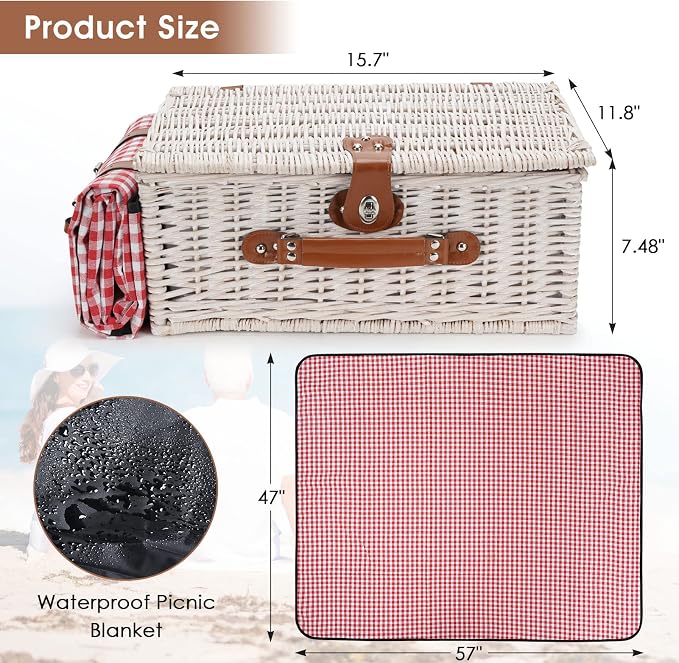 HappyPicnic Fitted Picnic Baskets Cooler Set - Image 3