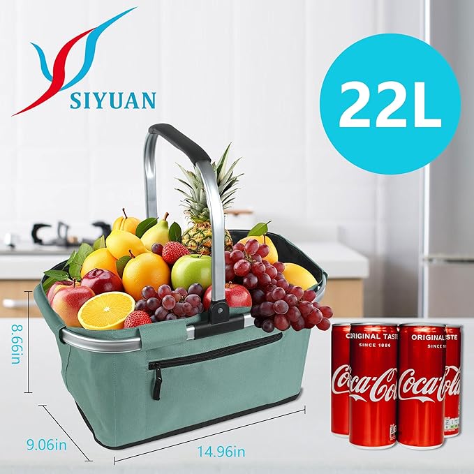 Picnic Basket, SIYUAN Shopping Basket - Image 2