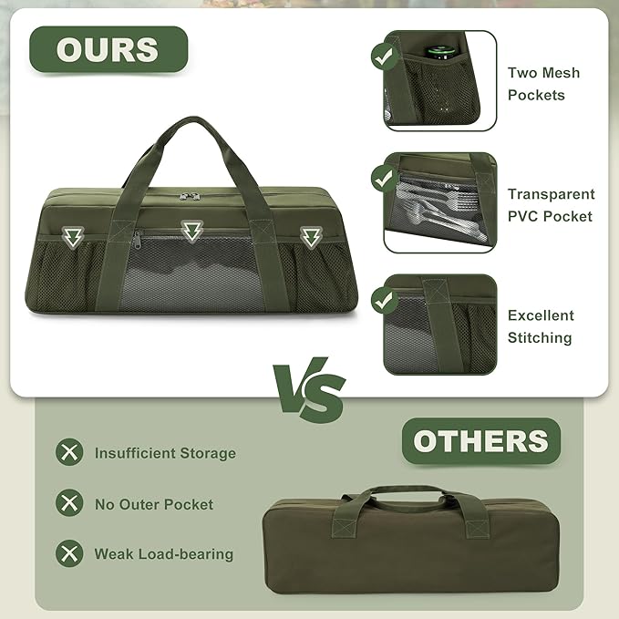 Grill Tool Storage Bag, Outdoor BBQ Utensil Holder - Image 4