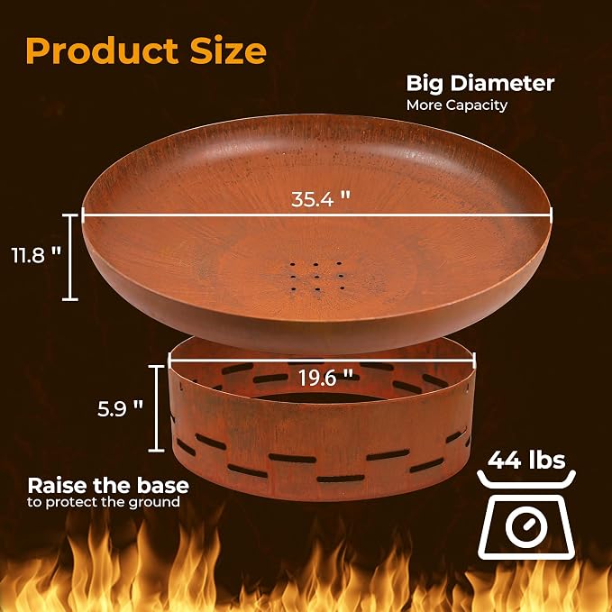 KOL 35" Dia. Heavy-Duty Fire Pit - Image 7