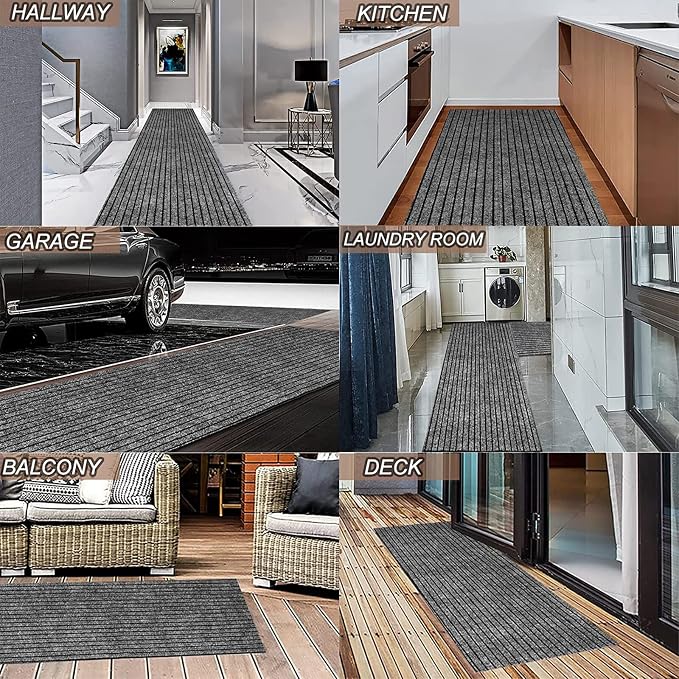 2' x 63' Runner Rugs with Rubber Backing, Indoor Outdoor Utility Carpet Runner - Image 7