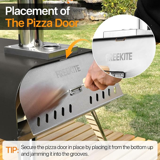 Pizza Oven 13 Inch Outdoor Wood Fired Portable Stainless Steel Pizza Oven - Image 9