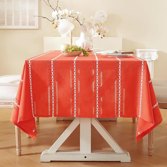 Chassic 60 x 120 inches Farmhouse Style Linen tablecloths, Wrinkle Resistant by Chassic