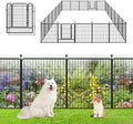 Garden Fence with Gate Metal Fencing Outdoor by Jhsomdr