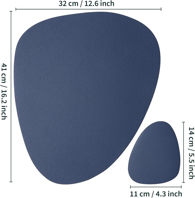 Myir JUN Placemats, Dual-Sided Placemats Waterproof Faux Leather Placemats Set - Image 7