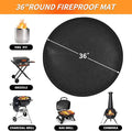 Round Grill Pad Floor Mat, 9-Inch Black Silicone Fiberglass