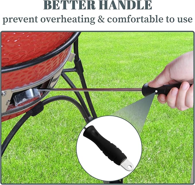 BBQ Ash Tool for Big Green Egg Stainless Steel Ash Tool Poker for Kamado Joe - Image 4