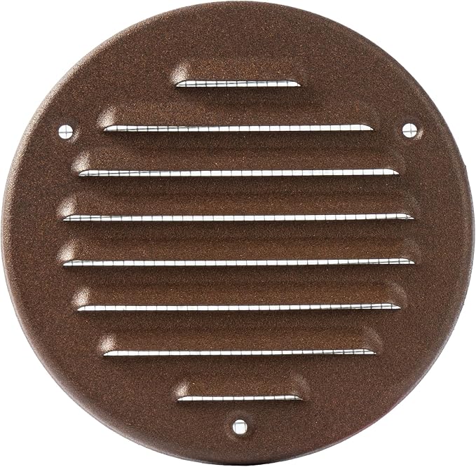 Vent Systems - 4 Inch Pack of 10 Brown Metal Round Soffit Air Vent Grille Cover - Image 7