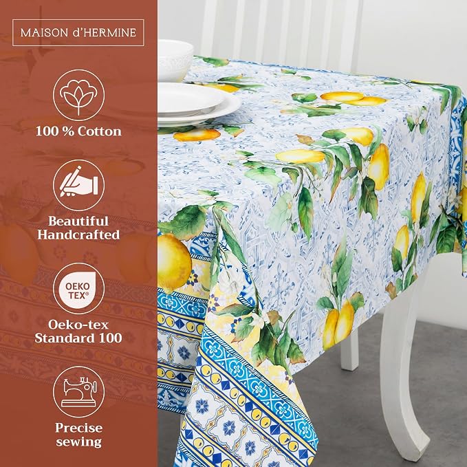 Maison d' Hermine Table Cloth Rectangle Table 100% Cotton 70 x 90 Inches - Image 2