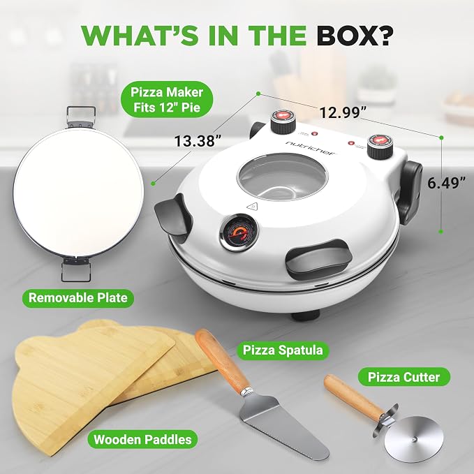 NutriChef Electric Pizza Oven | 1200W Countertop Pizza Maker - Image 7