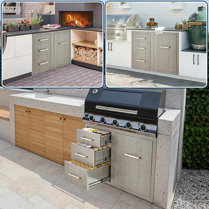 Stainless Steel Outdoor Kitchen Door Drawer Combo 29.5" W x 22.6" H x 21.7" D - Image 3