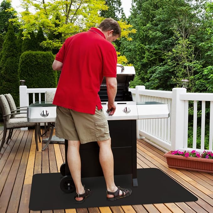 FLASLD Fireproof Under Grill Mat, 60x32 inch Grill Protector Under Desk - Image 2