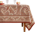ISAENNE Designer French Red Tablecloth Rectangular, Fall Linen Table Cloth by Isaennehomedecoration