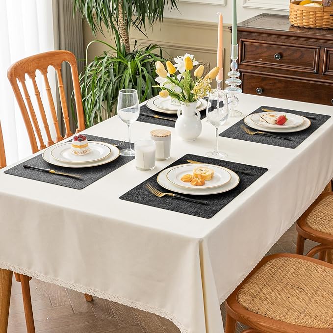 Romanstile Reversible Vinyl Placemats Set of 4, Faux Leather 100% Waterproof - Image 7
