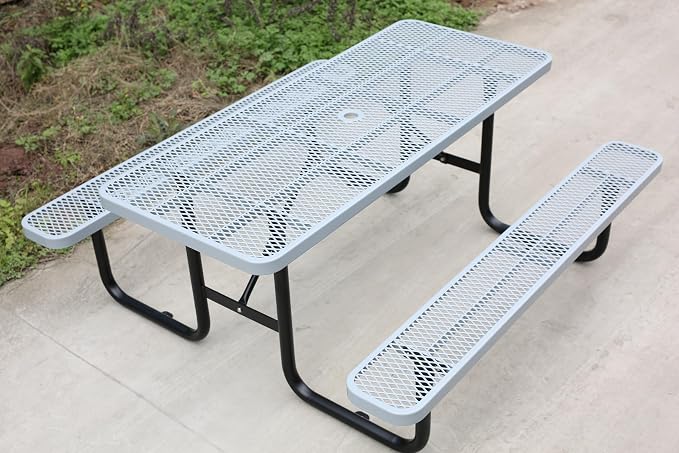 72'' Rectangular Steel Picnic Table - Image 8
