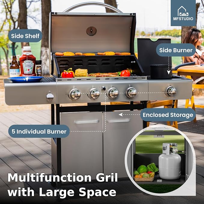 MFSTUDIO 4-Burner BBQ Propane Grill - Image 4