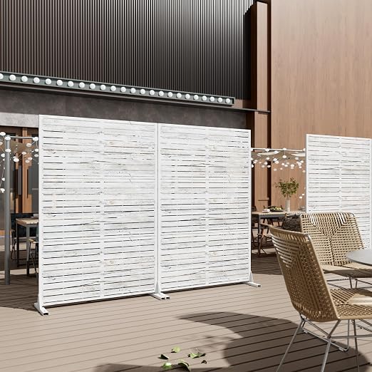 Casaphoria 72" H x 47" W Metal Outdoor Privacy Screen, Freestanding Decorative - Image 3