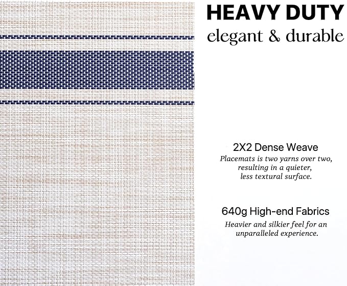 LEXMORE Placemats Set of 6 Vinyl/Plastic Woven Place Mats - Image 3