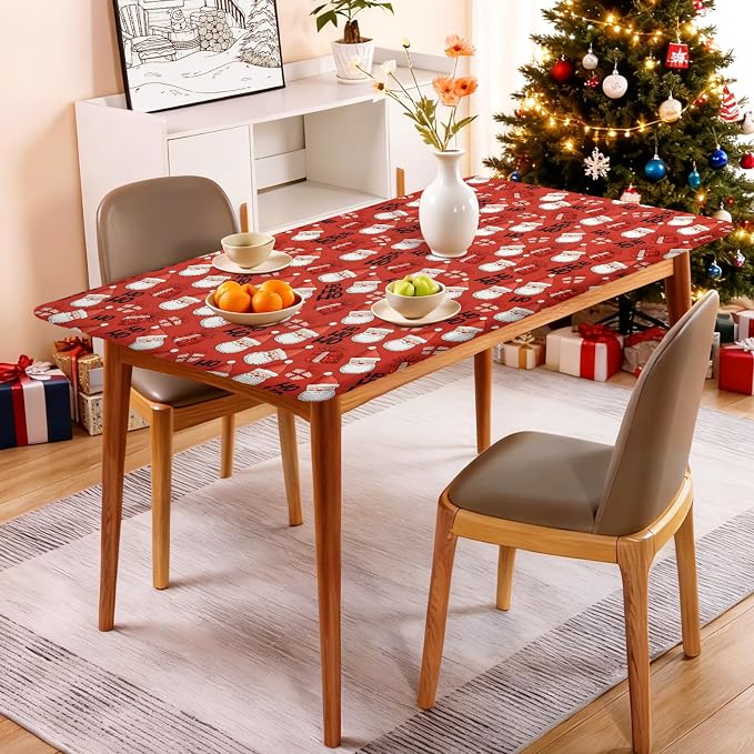 Rectangle Table Cloth Cover Waterproof Elastic Fitted Polyester Fitted - Image 2