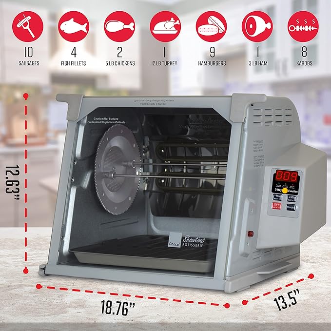 Ronco ST5000PLAT Digital Showtime Rotisserie, Platinum Edition, Cooks Food - Image 3