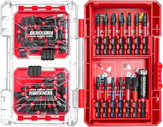 74Pieces Impact Screwdriver Bits Set, Magnetic S2 Steel by GEINXURN