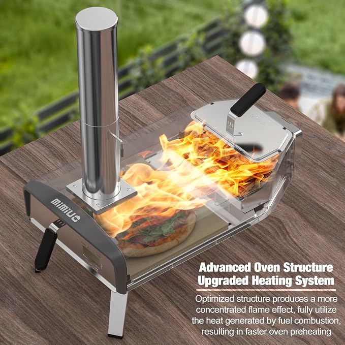 Mimiuo Outdoor Pizza Oven 12“ Wood Charcoal Fired Pizza Oven - Image 2