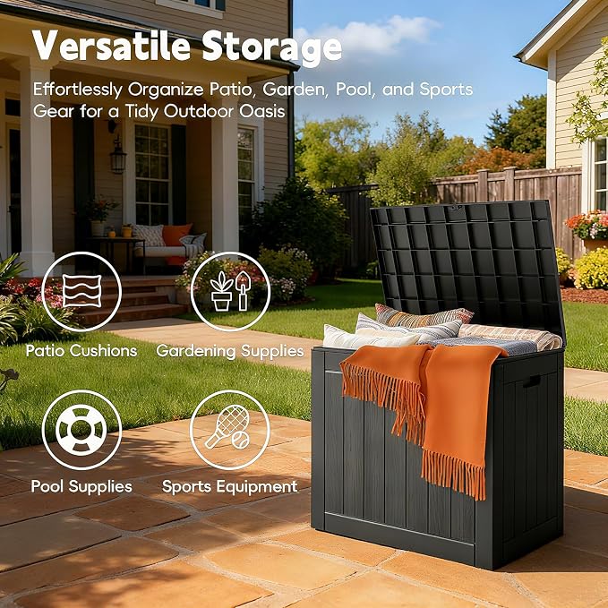 Mars Villa 31 Gallon Deck Box, Waterproof Weatherproof and UV Resistant Resin - Image 2