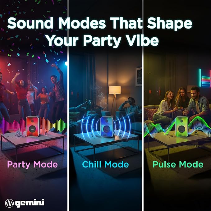 Gemini Portable Bluetooth Party Speaker - 600W Peak Power - Image 8