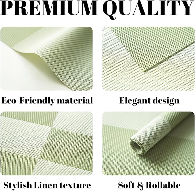 Placemats Set of 8 Vinyl/Plastic Woven Place Mats - Image 2