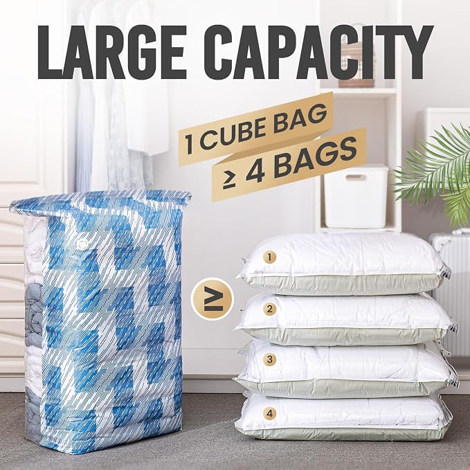 TAILI 6 Pack Vacuum Storage Bags, Jumbo Cube, Large Vacuum Seal Bag - Image 3
