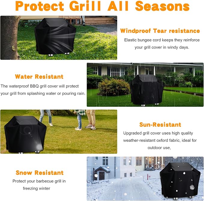 Grill Cover 40 inch, Heavy Duty Waterproof BBQ Grill Cover, Outdoor Fade & Rip - Image 5