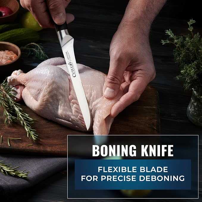 Cutluxe Butcher Knife Set – BBQ Brisket, Breaking and Boning Knives, Honing Rod - Image 7